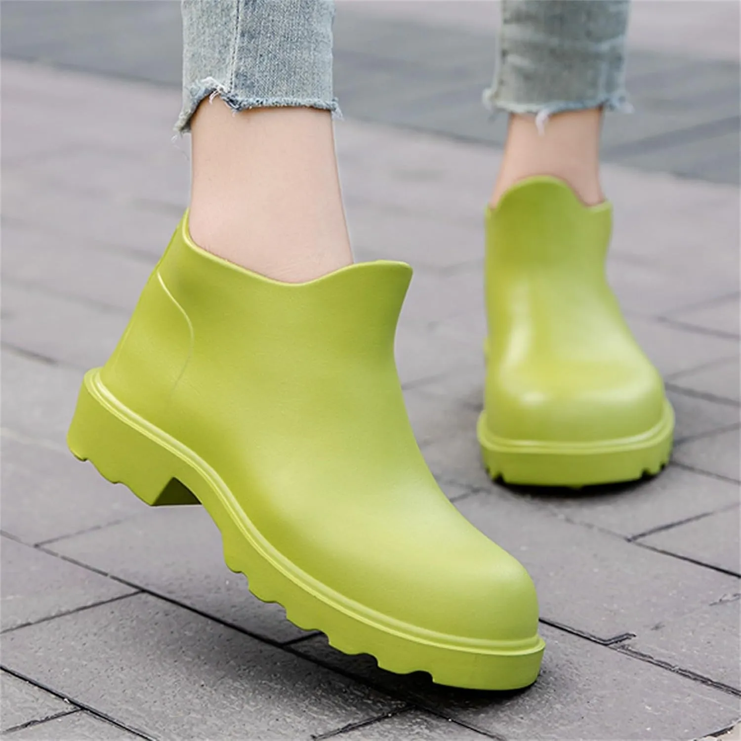 Ankle Rain Boots for Women Waterproof Fashion Short Tube Water Proof Non Slip Rain Boots Non Slip Fishing Shoes