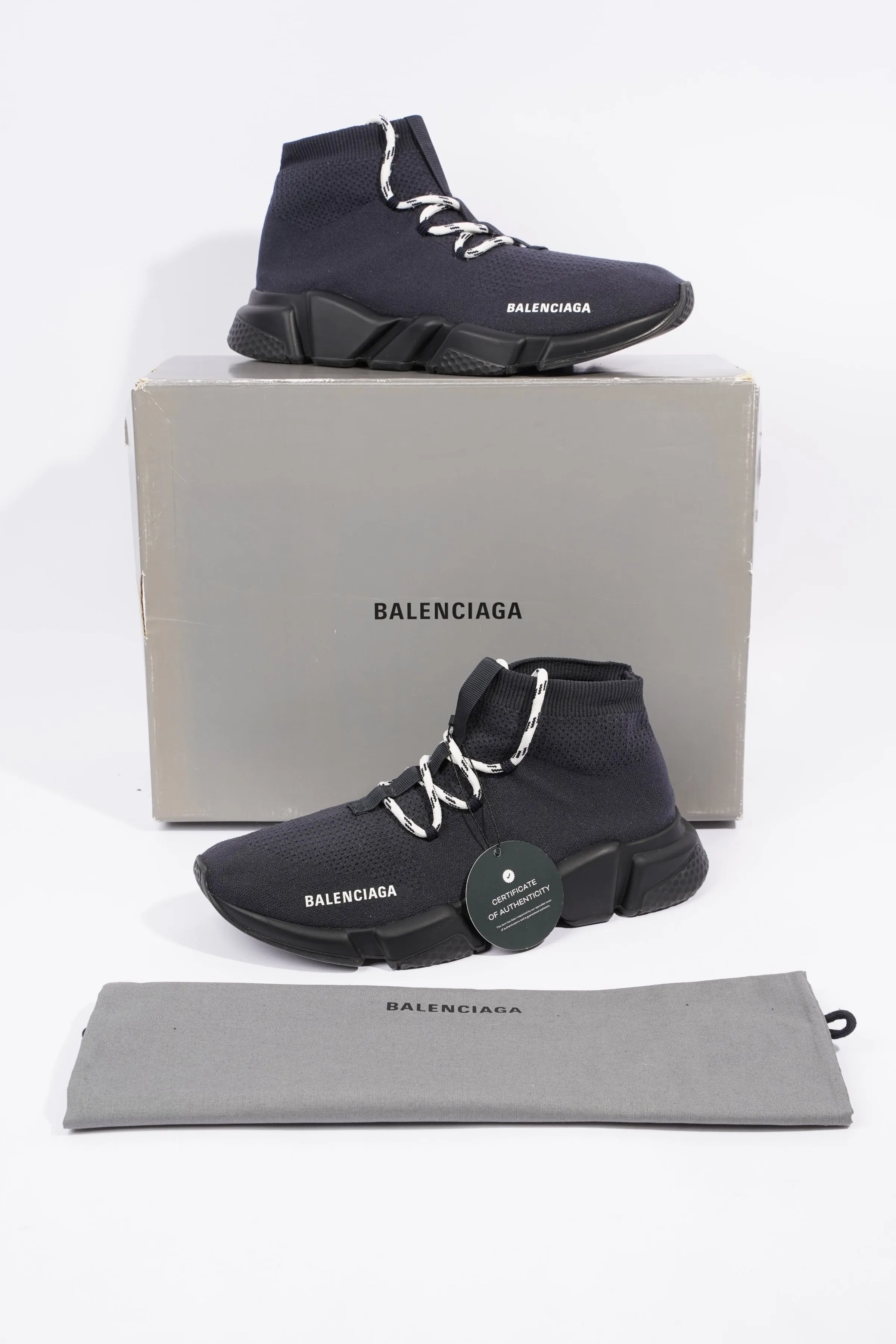 Balenciaga Mens Speed Lace Up Navy / Black / White EU 42 / UK 8