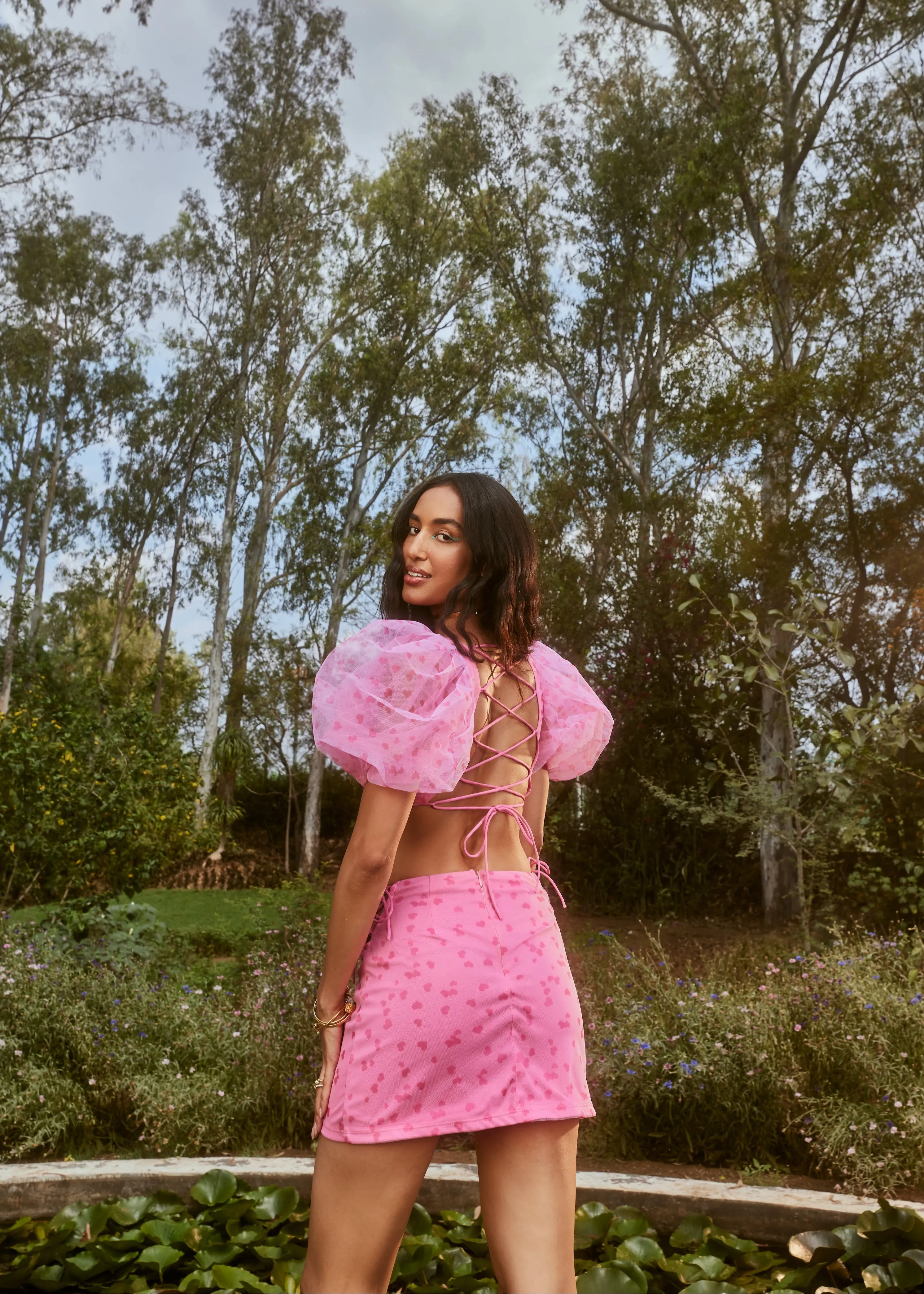 Cleo Pink Heart Print Coord Set