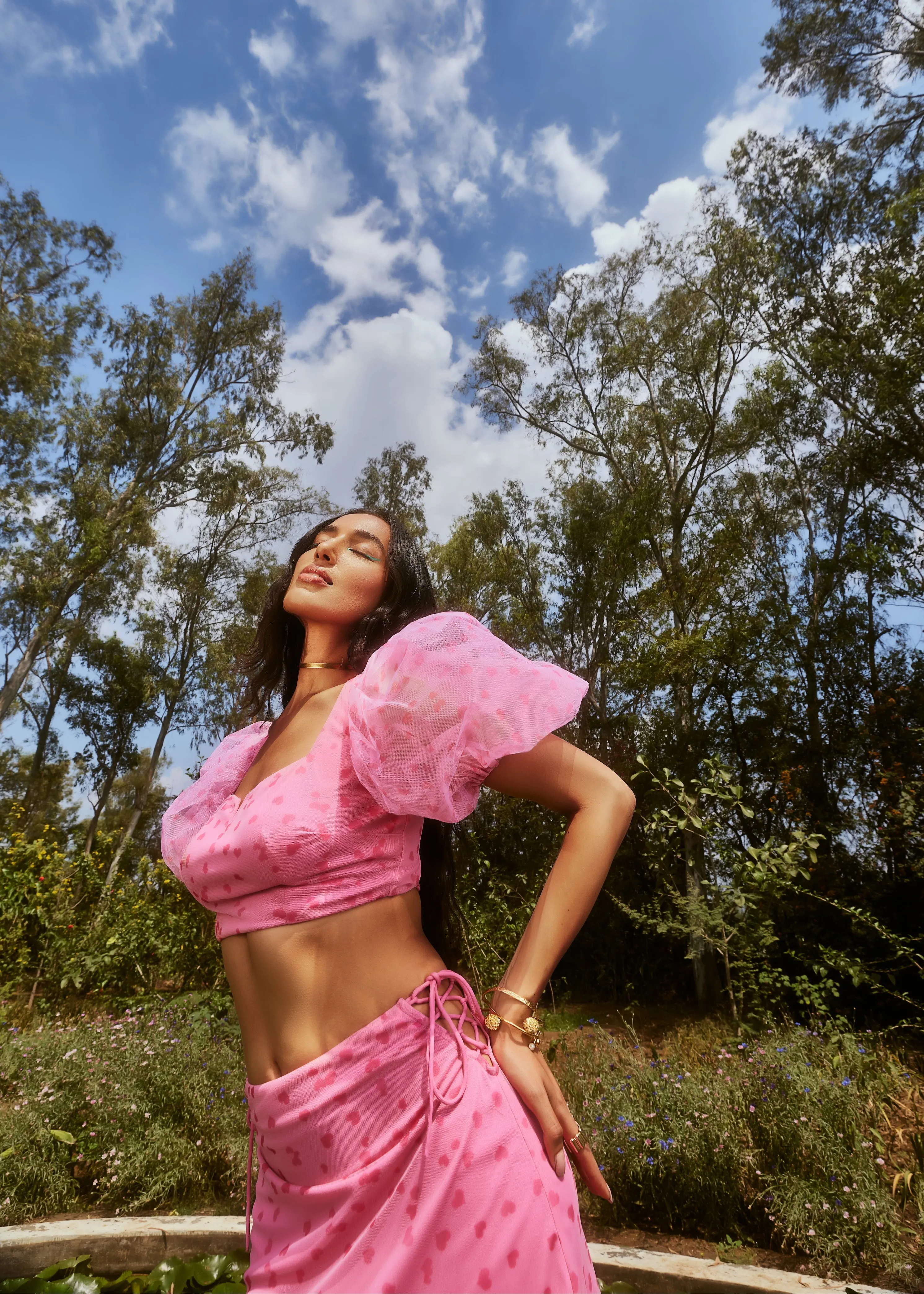 Cleo Pink Heart Print Coord Set