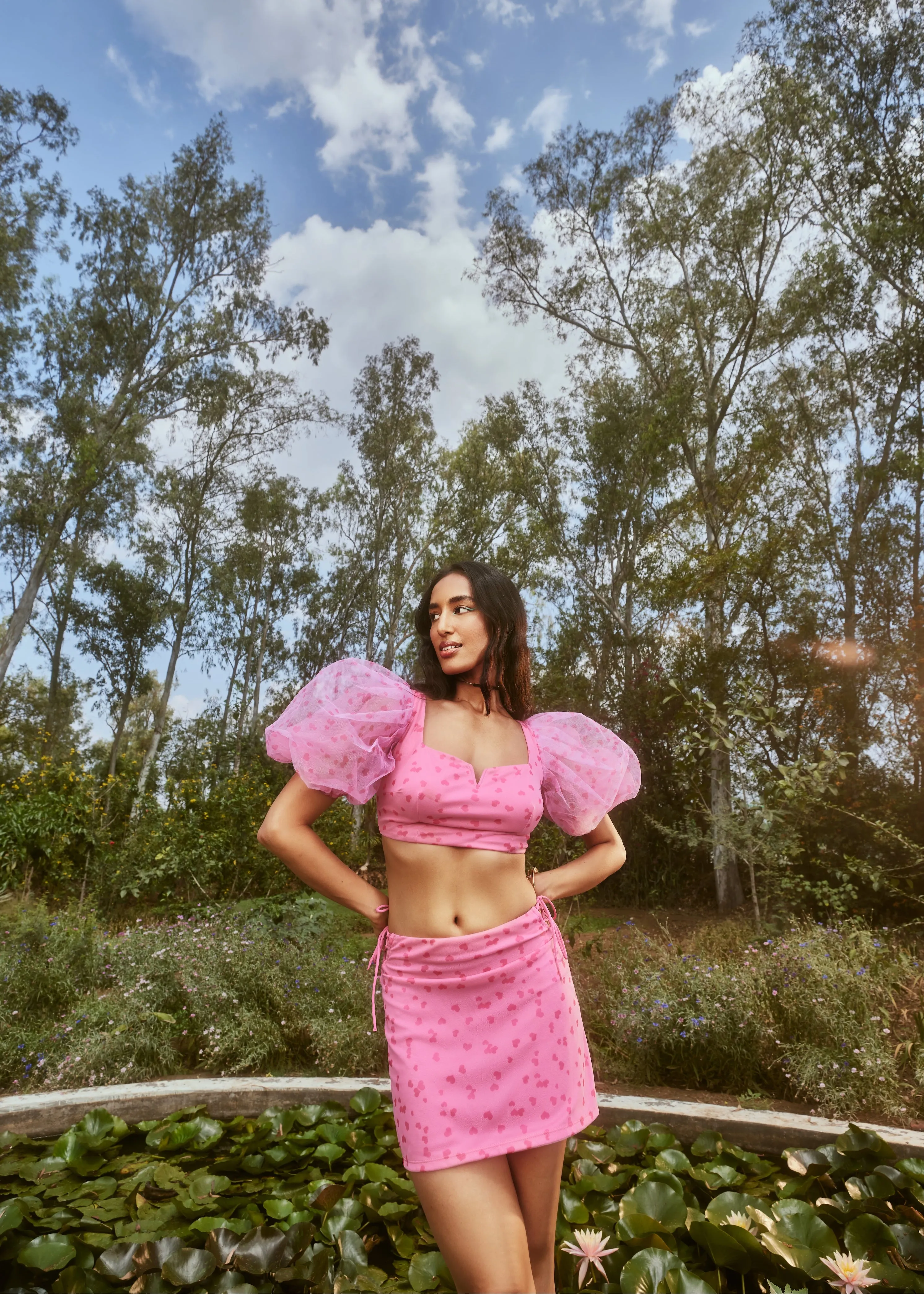 Cleo Pink Heart Print Coord Set