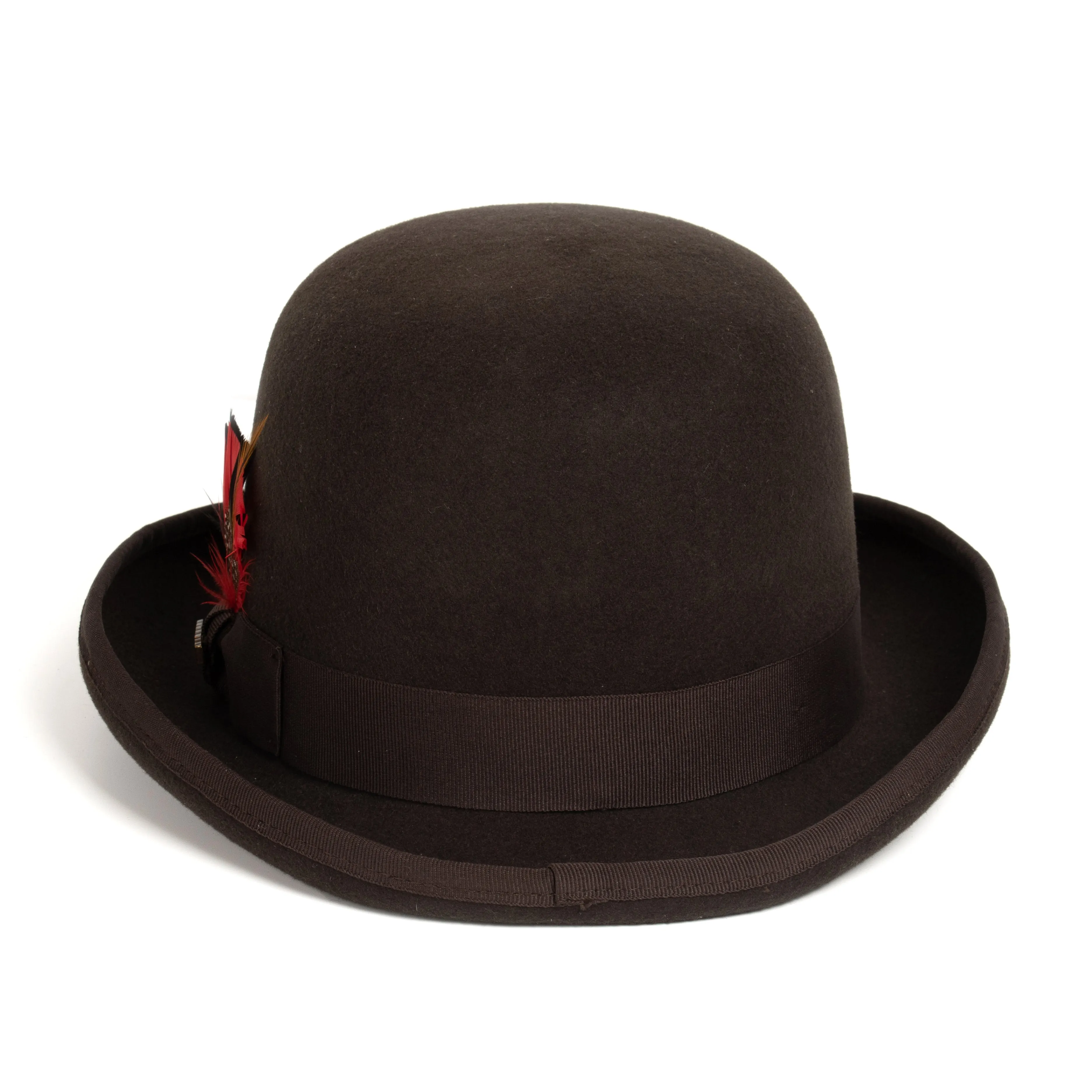 Dark Brown Premium Wool Derby Bowler Hat