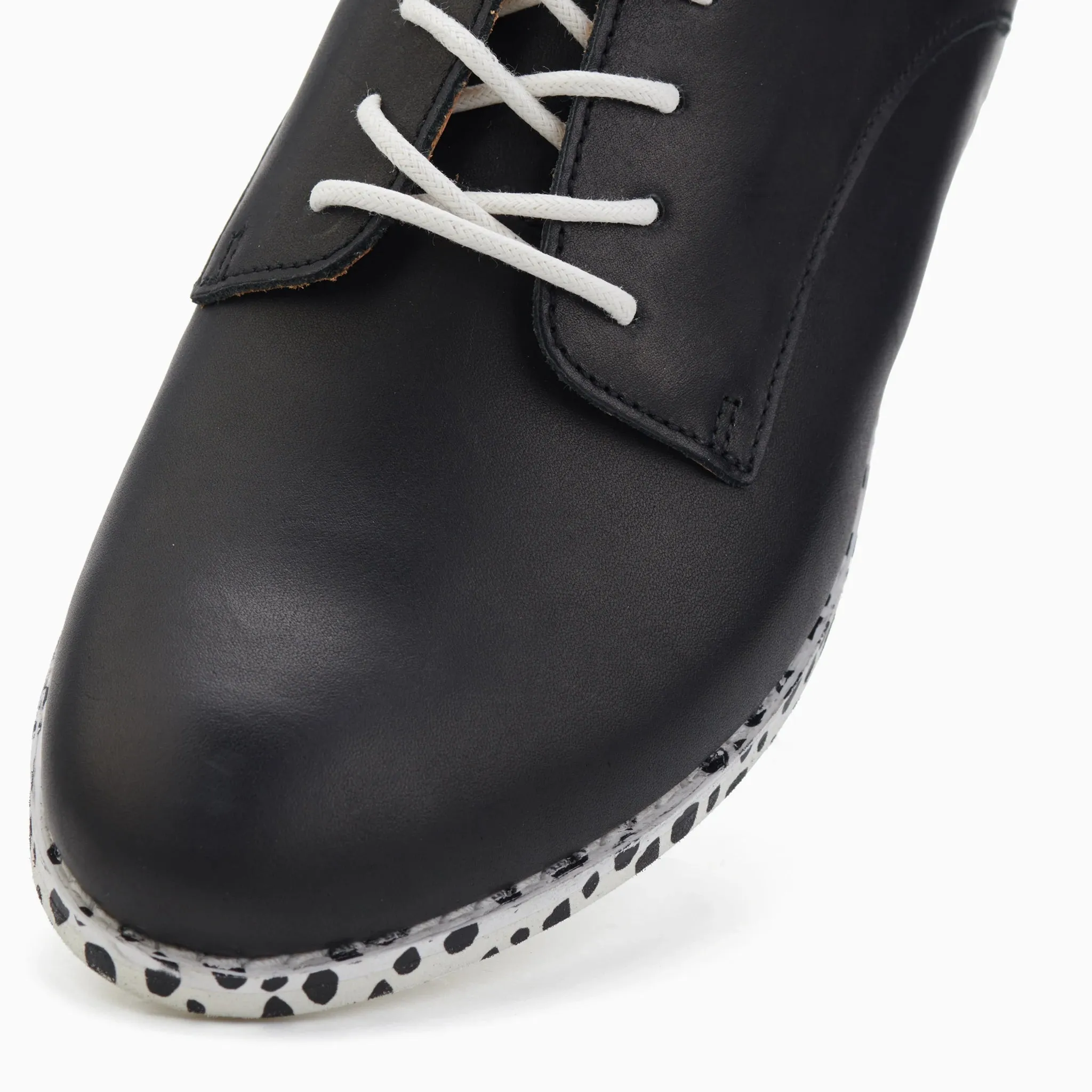 Derby Black Leopard Outsole