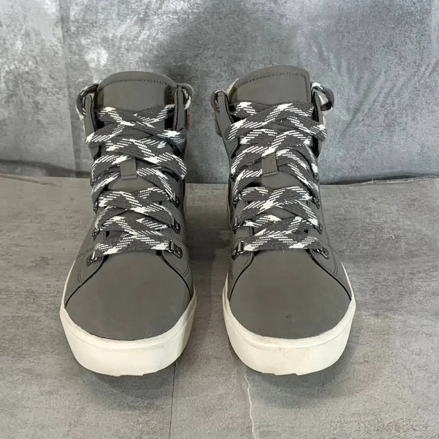 DR. SCHOLLS Women's Grey Weekend Faux-Fur Lace-Up Sneakers SZ 11