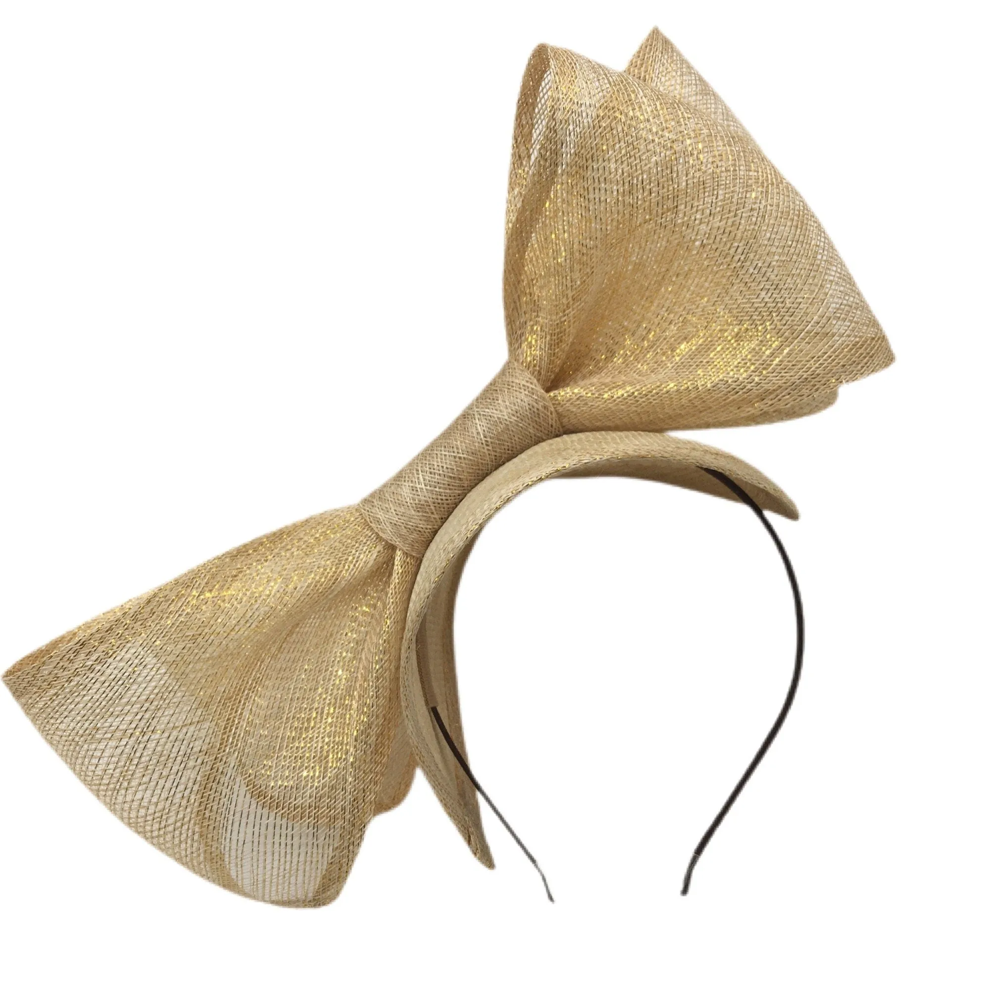 Gold Fascinator Hat Derby Wedding Tea Party Headwear