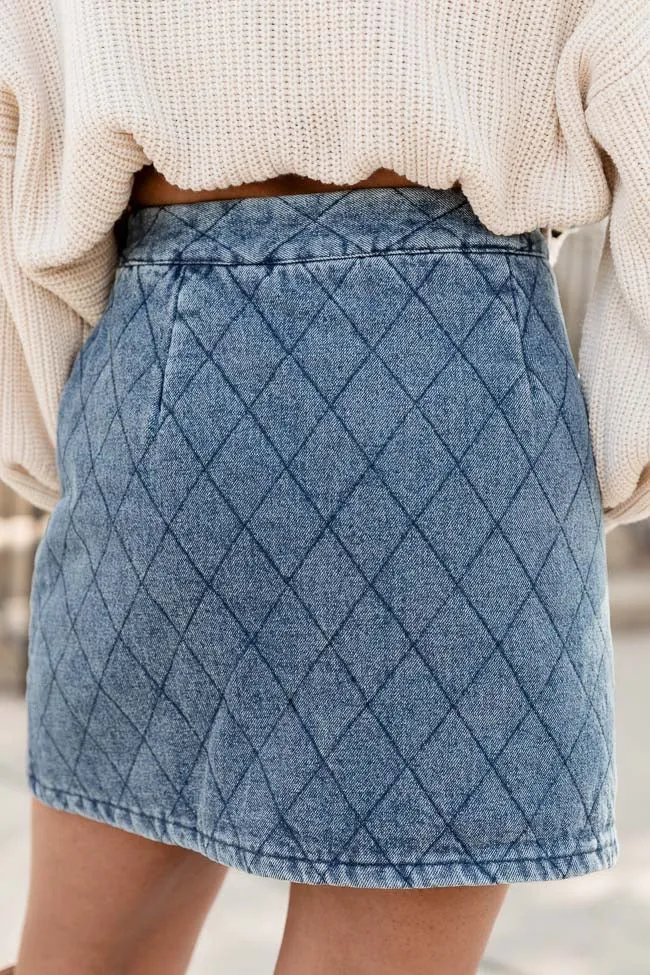 Greatest Way Quilted Chambray Mini Skirt FINAL SALE