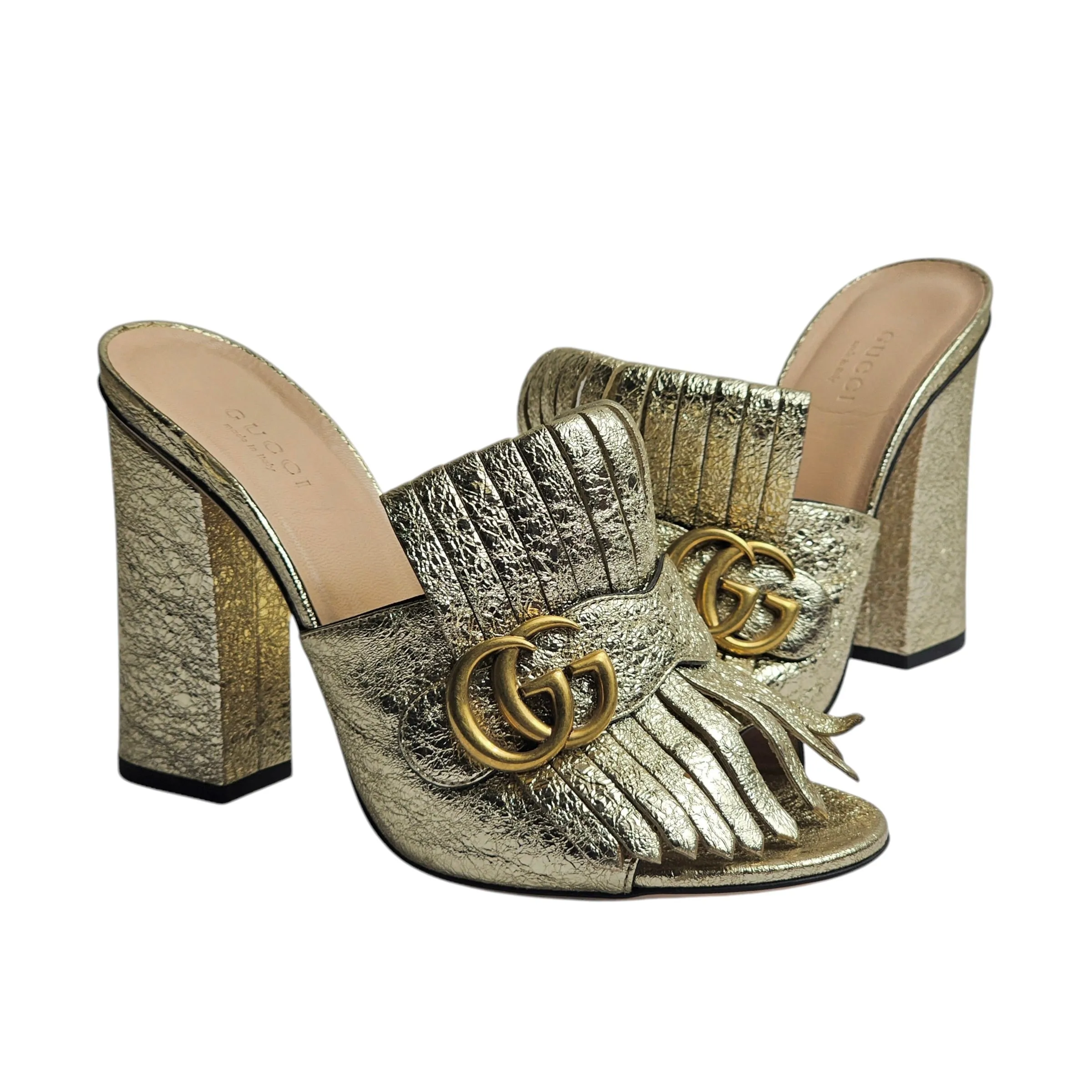 GUCCI MARMONT FRINGE MULES EU 38/ UK 5