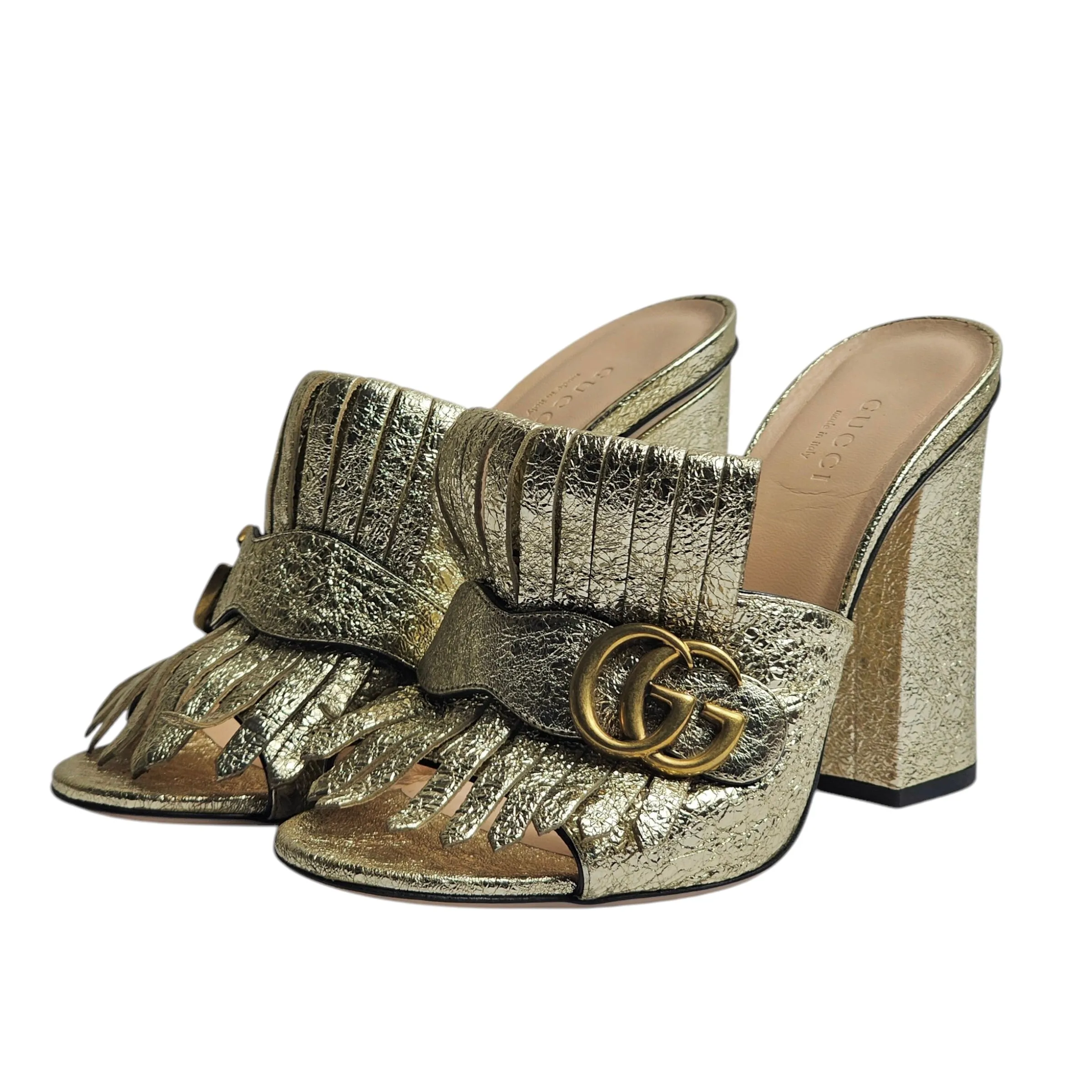 GUCCI MARMONT FRINGE MULES EU 38/ UK 5