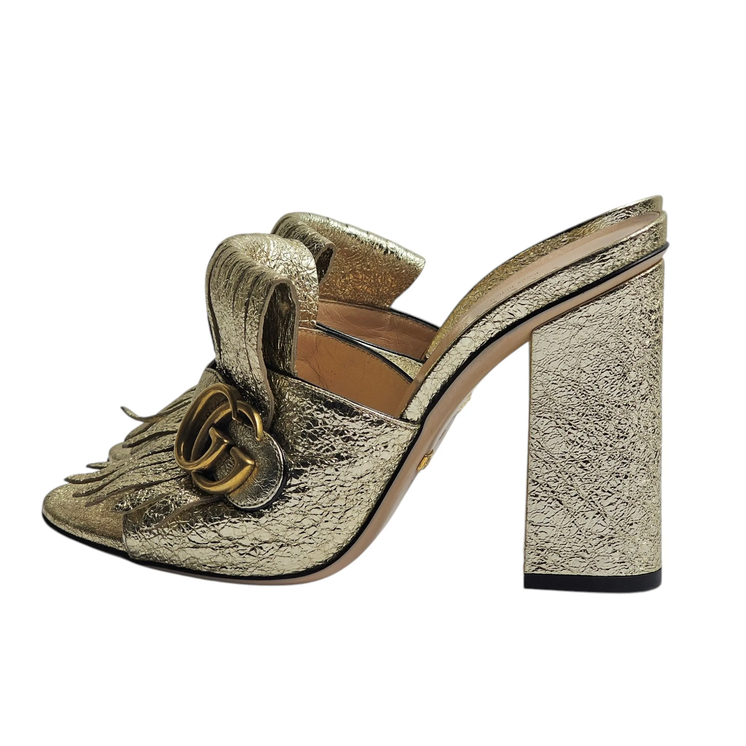 GUCCI MARMONT FRINGE MULES EU 38/ UK 5