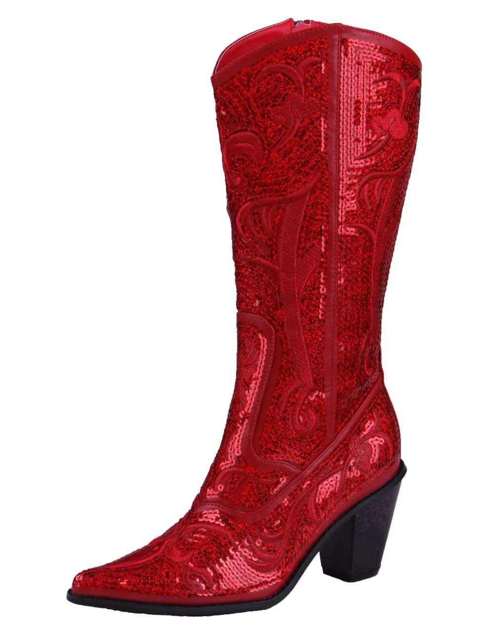 Helen's Heart Red Blingy Sequins Cowboy Boots