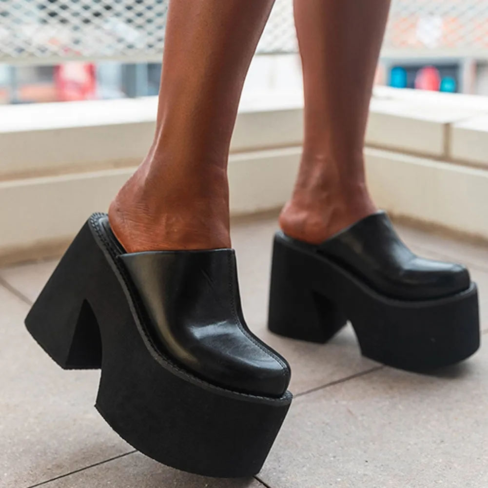 Joskaa Platform Minimalist Wedge Mules Sandals 2024 Spring Summer Shoes Walking Comfy Great Quality Dropship Women Shoes Mules Pump