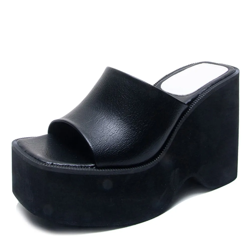 Joskaa Platform Minimalist Wedge Mules Sandals 2024 Spring Summer Shoes Walking Comfy Great Quality Dropship Women Shoes Mules Pump