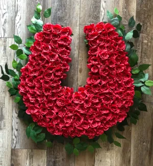 Kentucky Derby-Inspired Wreath with Radiant Red Roses
