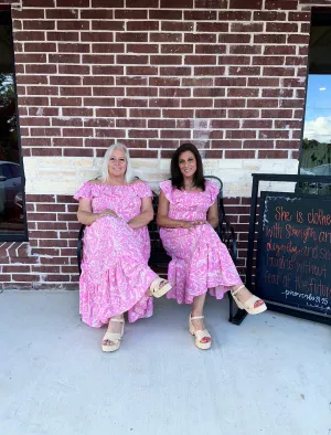 Malia Floral Off the Shoulder Smocked Midi Dress