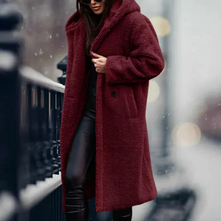 Marliès Fleece Jacke | Trendy langer Polar-Fleece-Mantel für Damen