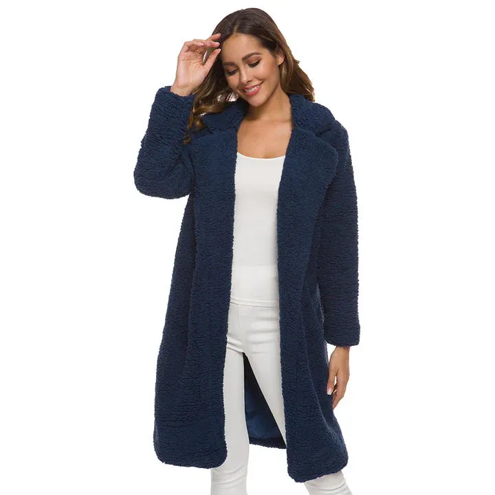 Marliès Fleece Jacke | Trendy langer Polar-Fleece-Mantel für Damen