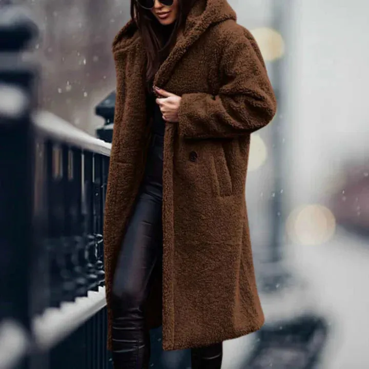 Marliès Fleece Jacke | Trendy langer Polar-Fleece-Mantel für Damen