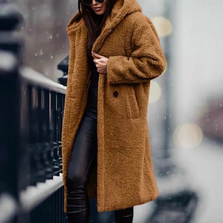 Marliès Fleece Jacke | Trendy langer Polar-Fleece-Mantel für Damen