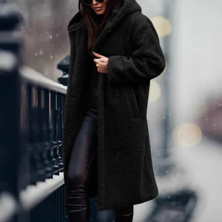 Marliès Fleece Jacke | Trendy langer Polar-Fleece-Mantel für Damen