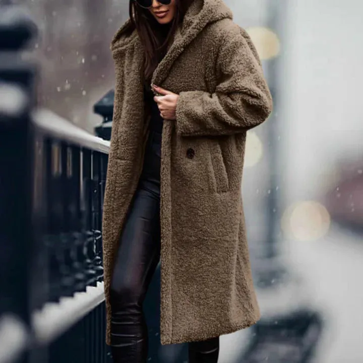 Marliès Fleece Jacke | Trendy langer Polar-Fleece-Mantel für Damen