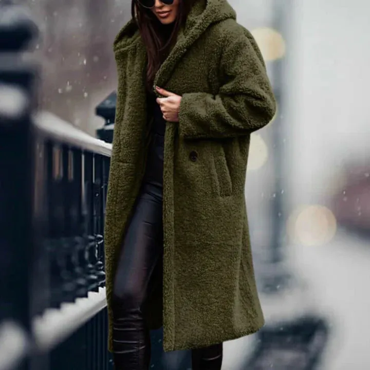 Marliès Fleece Jacke | Trendy langer Polar-Fleece-Mantel für Damen