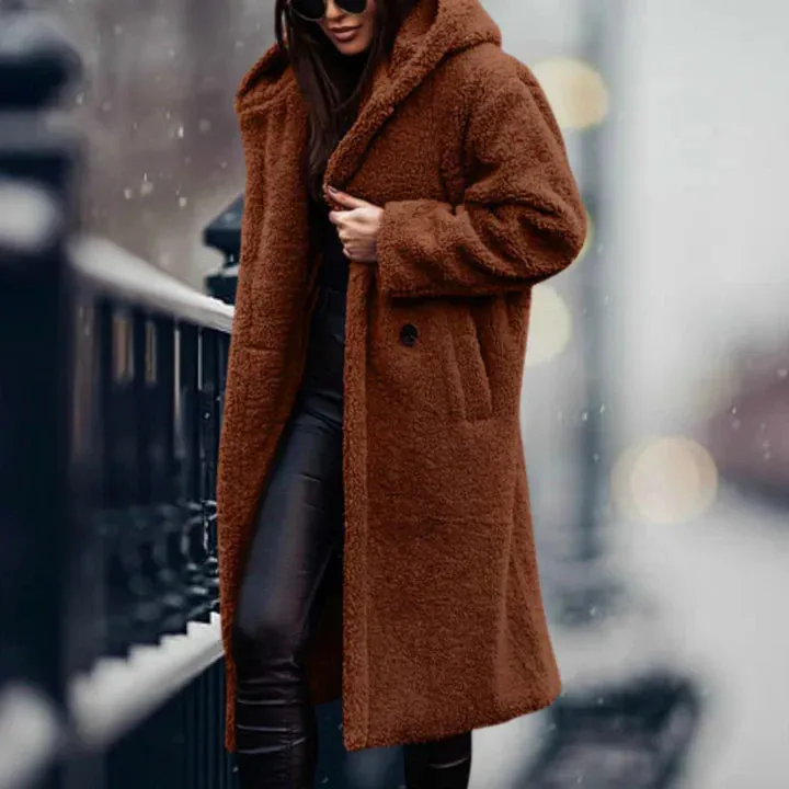 Marliès Fleece Jacke | Trendy langer Polar-Fleece-Mantel für Damen