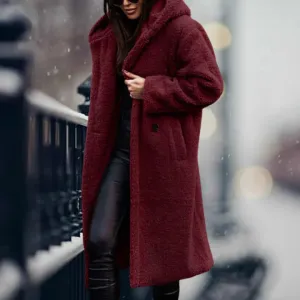 Marliès Fleece Jacke | Trendy langer Polar-Fleece-Mantel für Damen
