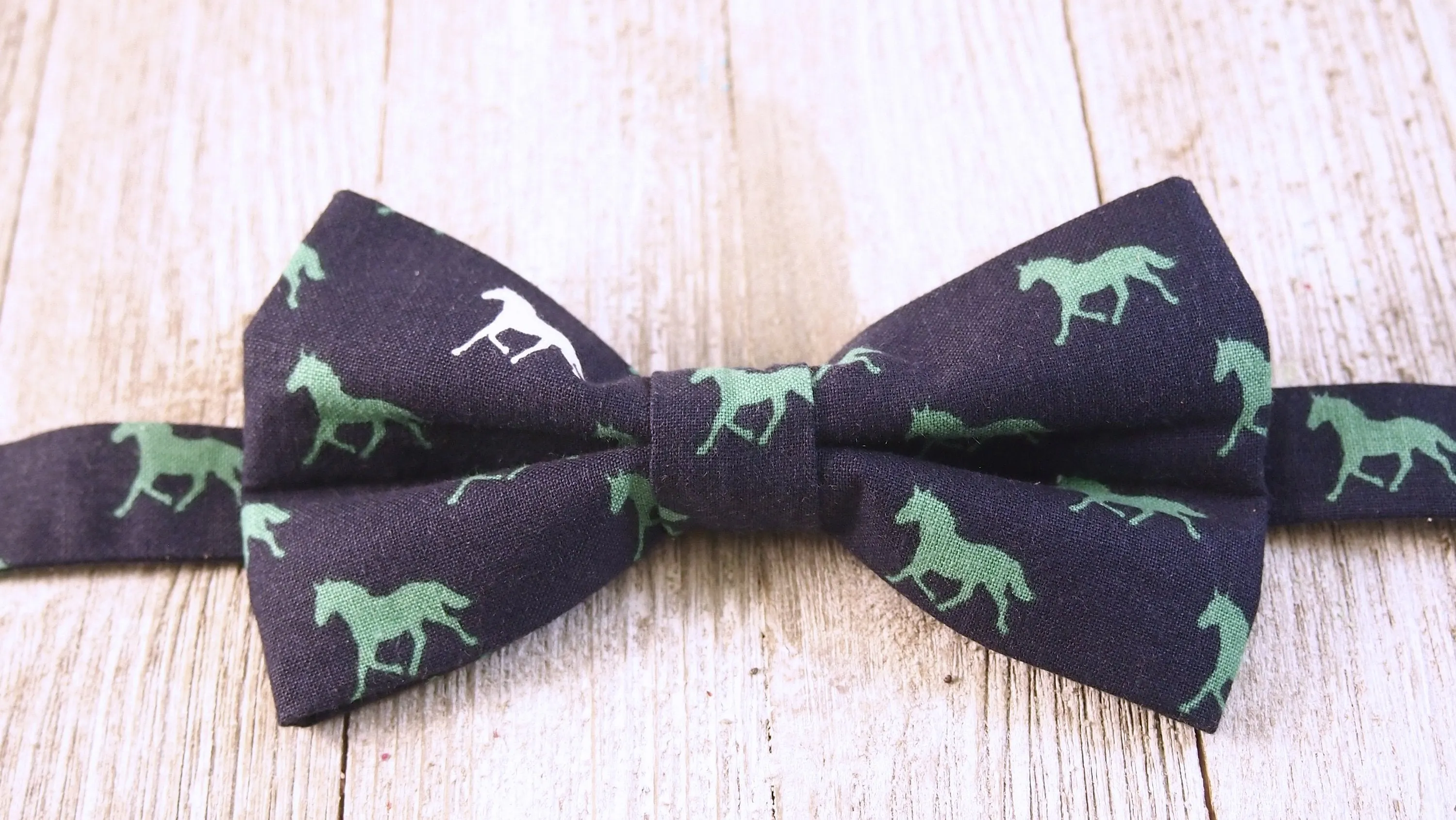 Pink on Dark Pink Horses Bow Tie