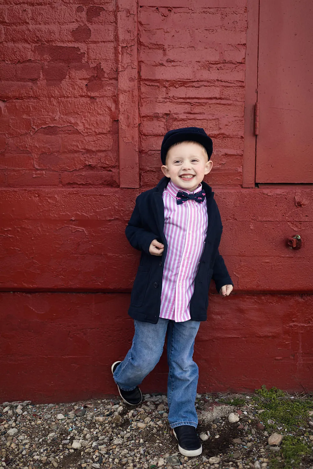 Pink on Dark Pink Horses Bow Tie
