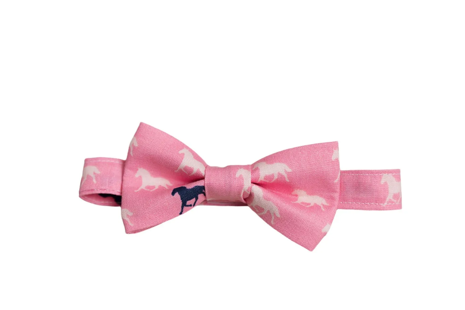 Pink on Dark Pink Horses Bow Tie