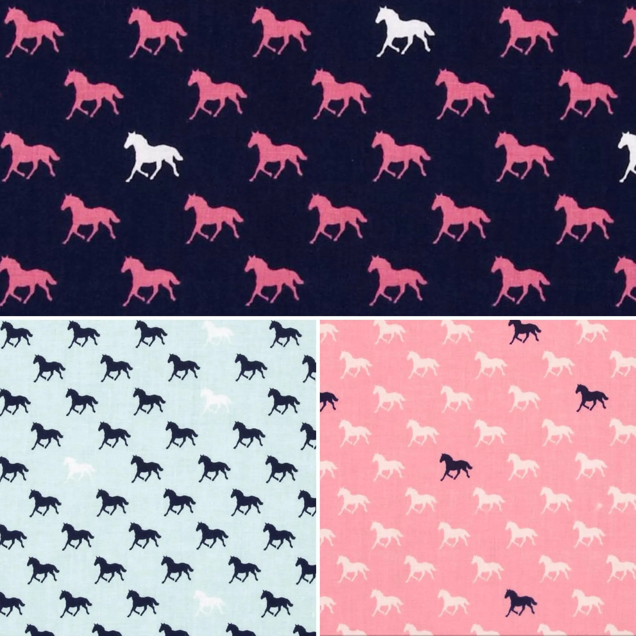 Pink on Dark Pink Horses Bow Tie