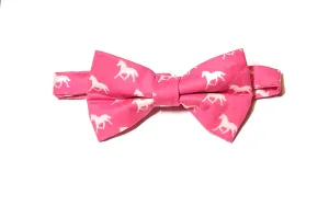 Pink on Dark Pink Horses Bow Tie
