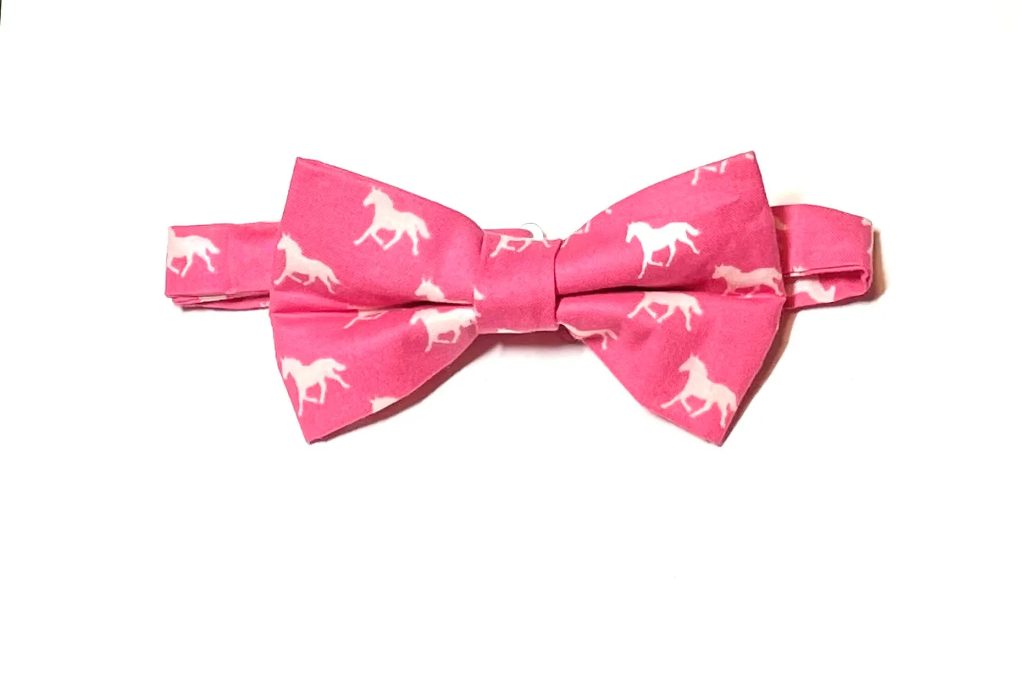 Pink on Dark Pink Horses Bow Tie