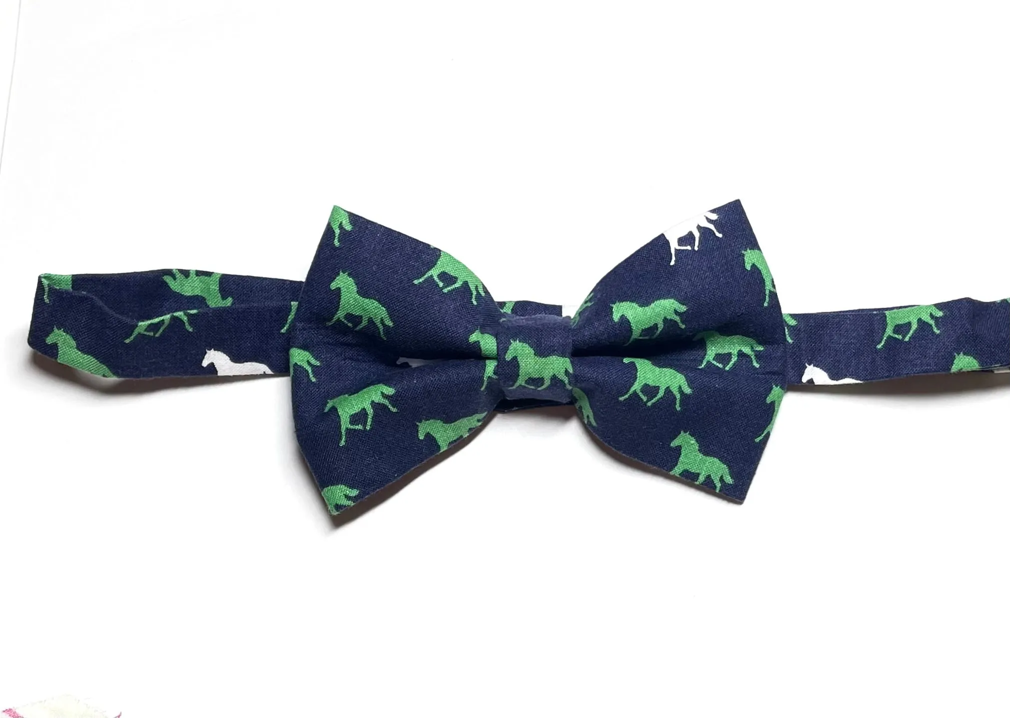 Pink on Dark Pink Horses Bow Tie