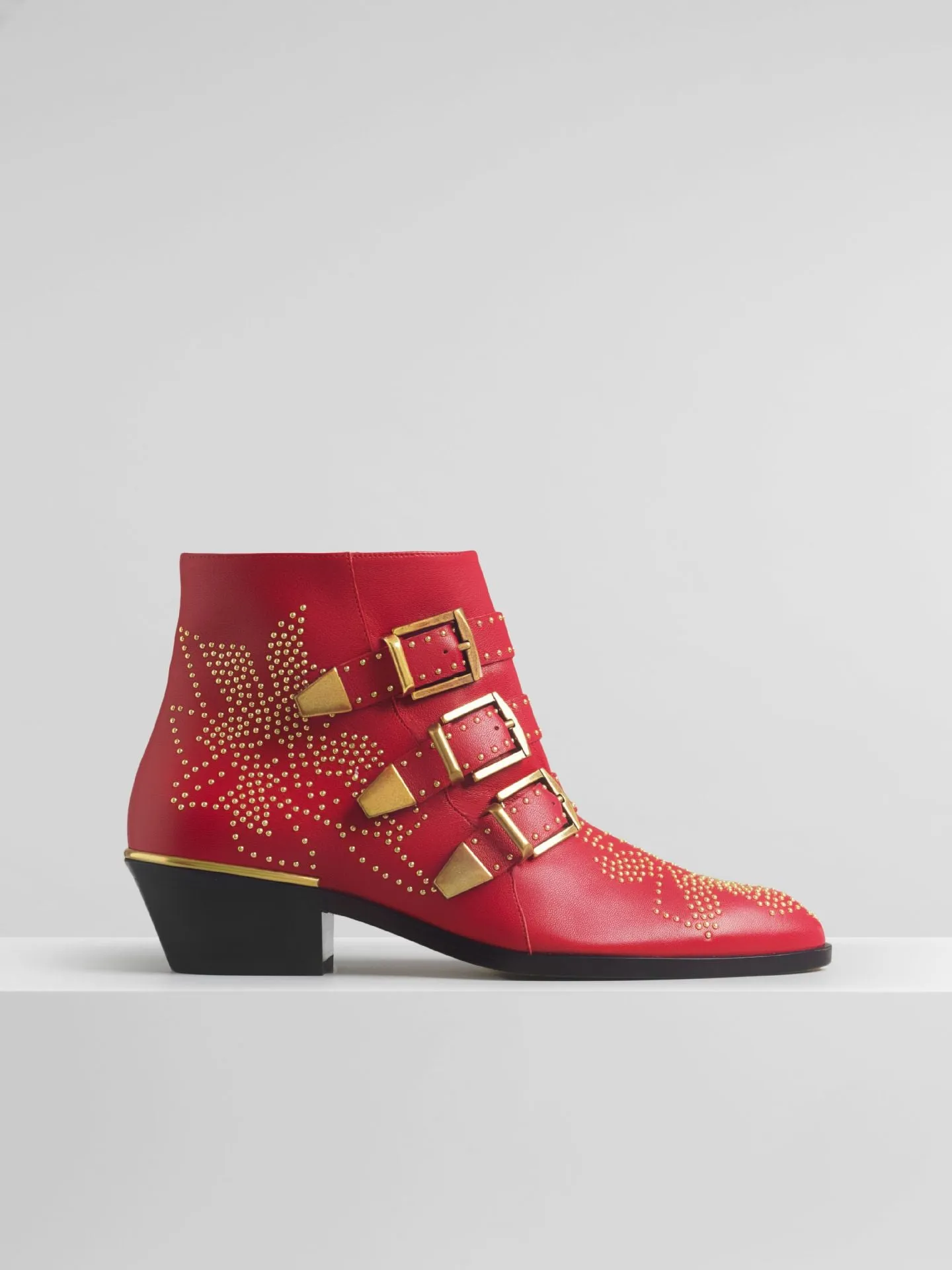 Rivets Velvet Ankle Boots