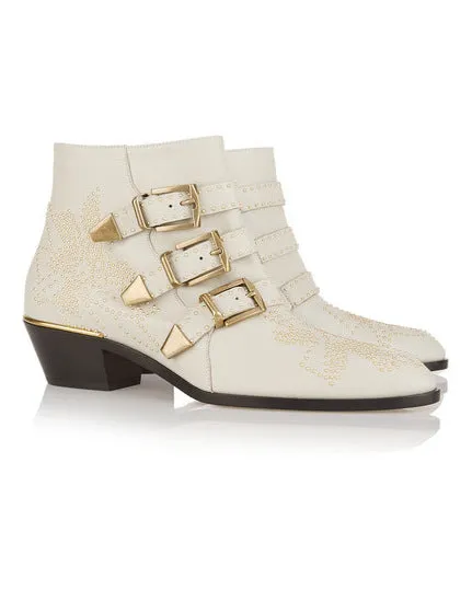 Rivets Velvet Ankle Boots
