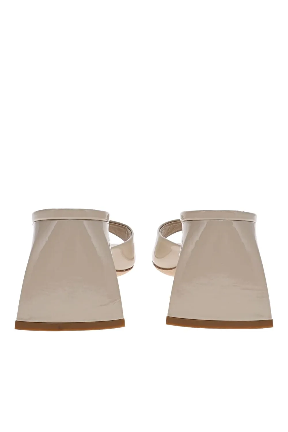 Romy Oatmilk Patent Leather Mules