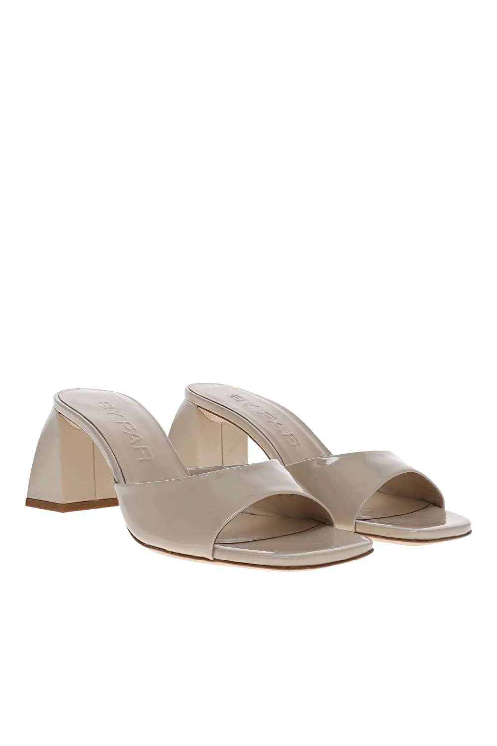 Romy Oatmilk Patent Leather Mules