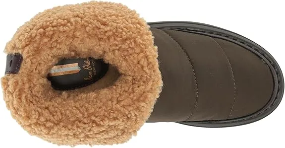 Sam Edelman Ozie Army Green/Coffee Rounded Toe Shearling Cozy Chunky Sole Boots