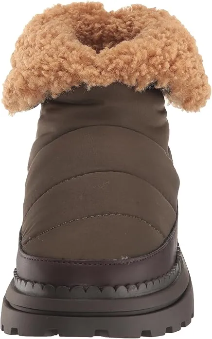 Sam Edelman Ozie Army Green/Coffee Rounded Toe Shearling Cozy Chunky Sole Boots