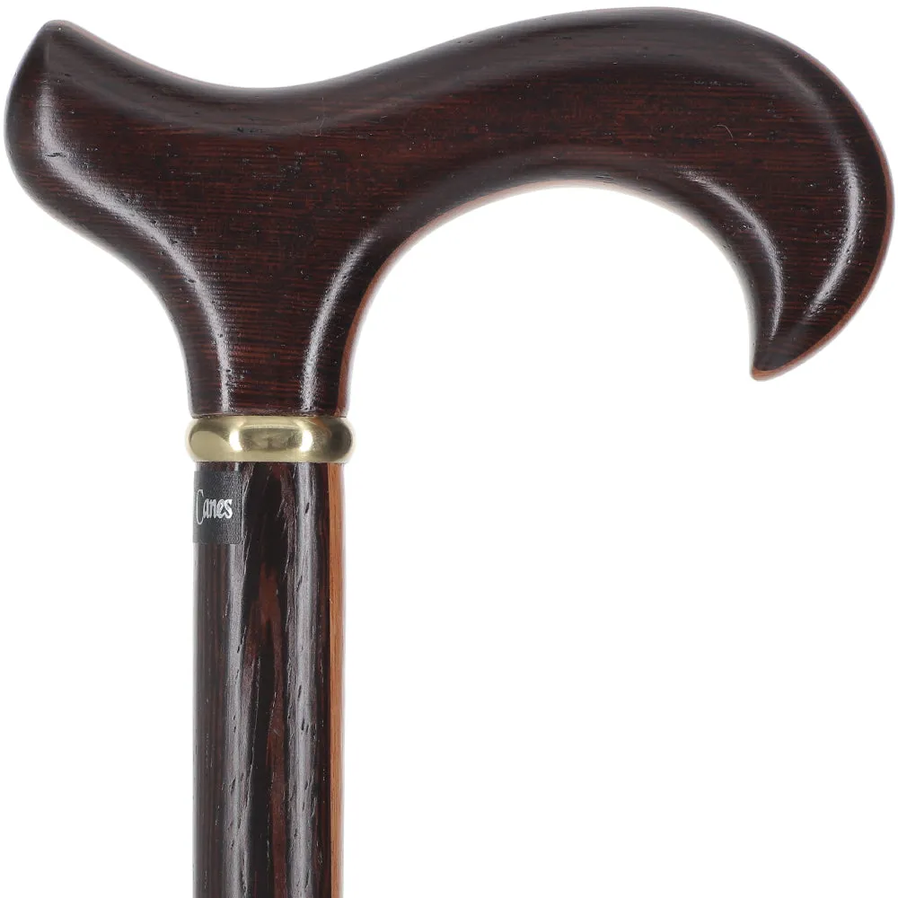 Scratch and Dent Exquisite Derby Cane: Afromosia Inlay, Textured Wenge Shaft V2361