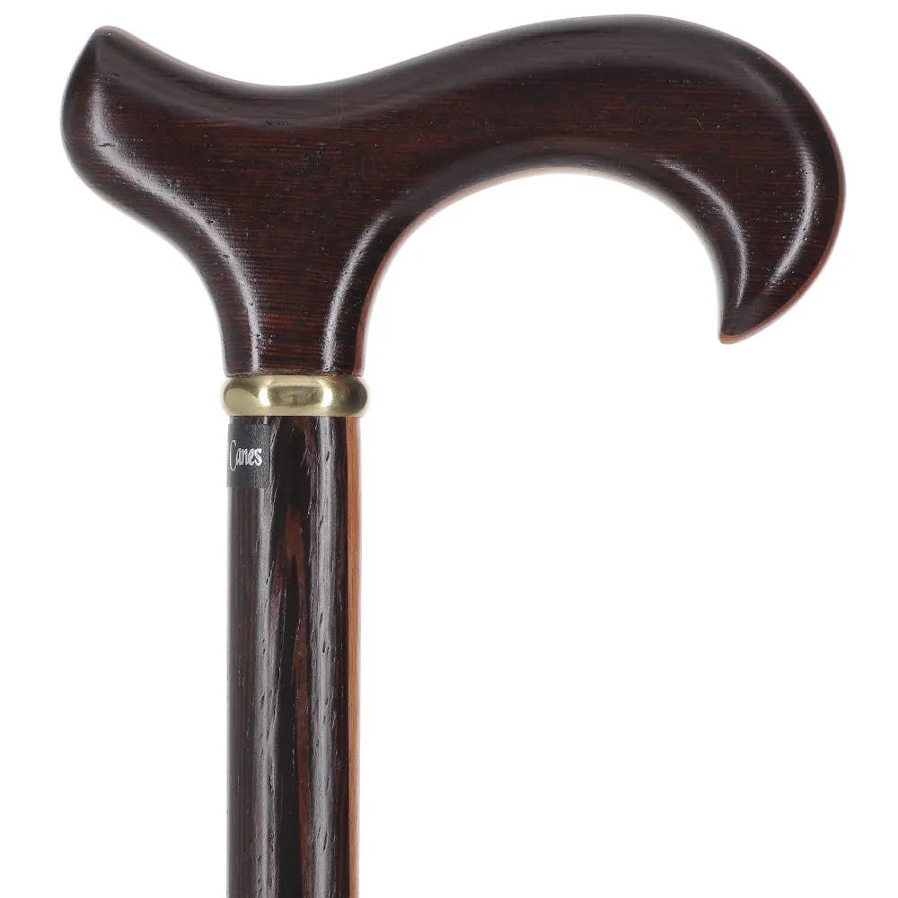 Scratch and Dent Exquisite Derby Cane: Afromosia Inlay, Textured Wenge Shaft V2361