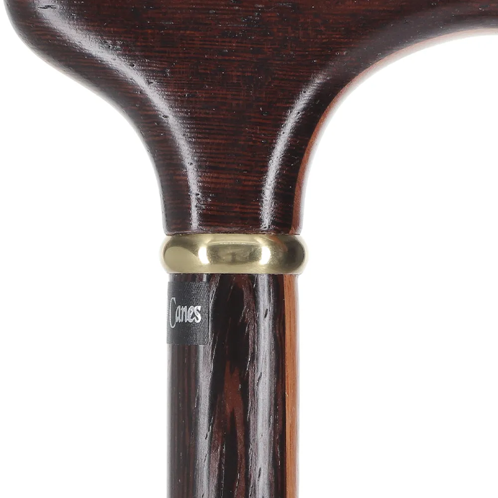 Scratch and Dent Exquisite Derby Cane: Afromosia Inlay, Textured Wenge Shaft V2361