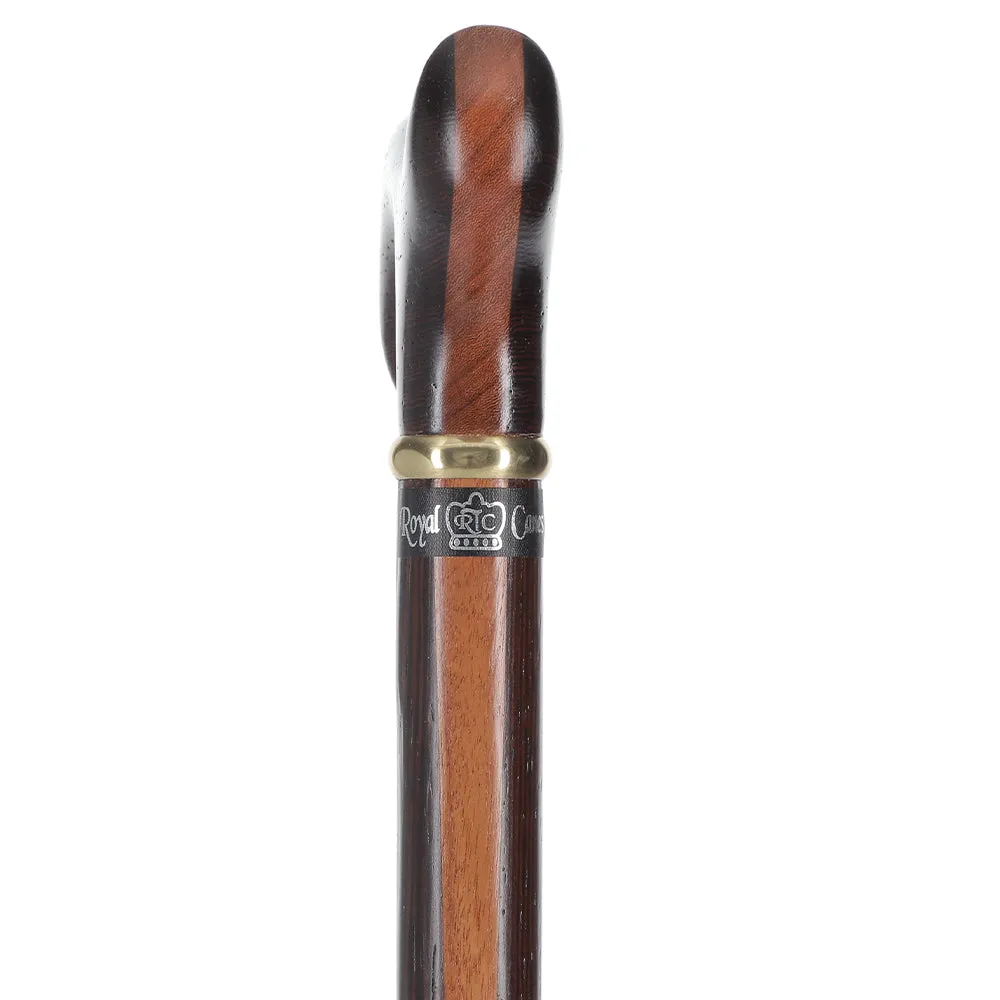 Scratch and Dent Exquisite Derby Cane: Afromosia Inlay, Textured Wenge Shaft V2361