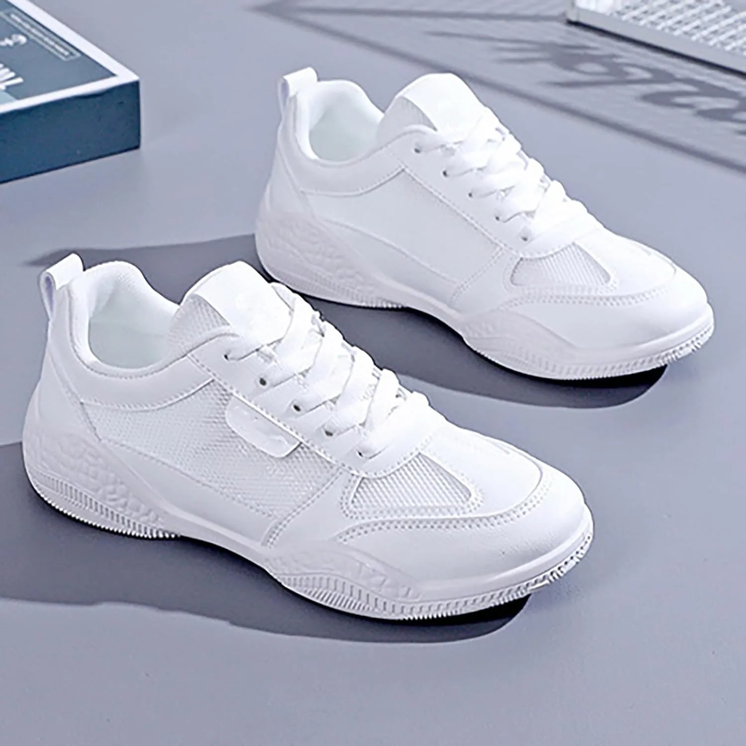 Sneakers for Women Walking Shoes Casual Lace Up Running Shoes for Women Workout Business Casual Shoes Chunky Sneakers Red Tennis Shoe Cross Trainer Shoe