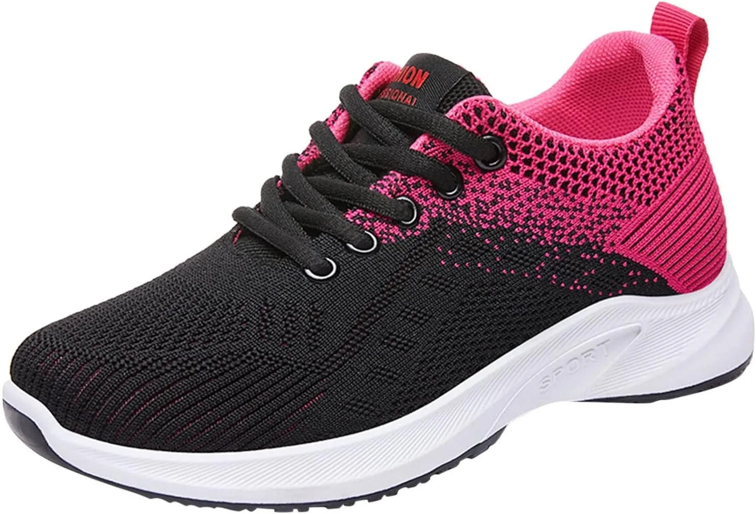 Sneakers for Women Walking Shoes Casual Lace Up Running Shoes for Women Workout Business Casual Shoes Chunky Sneakers Red Tennis Shoe Cross Trainer Shoe