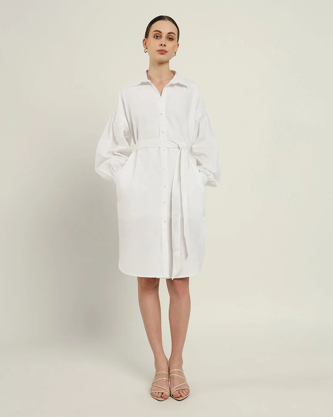 The Derby Daisy White Linen Dress