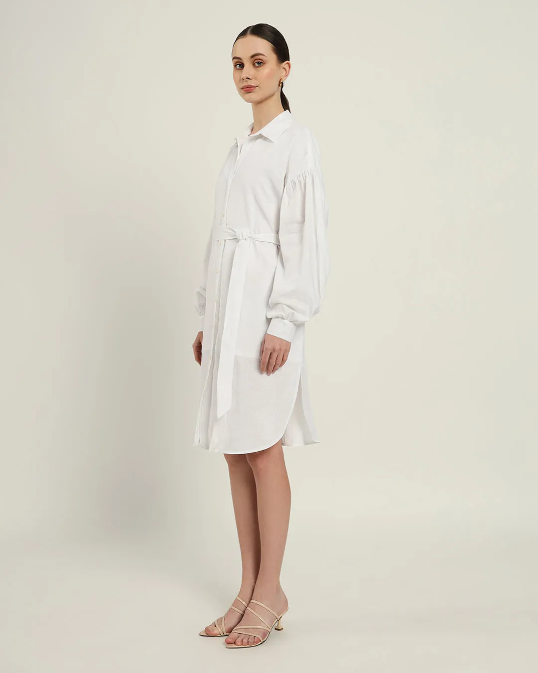 The Derby Daisy White Linen Dress