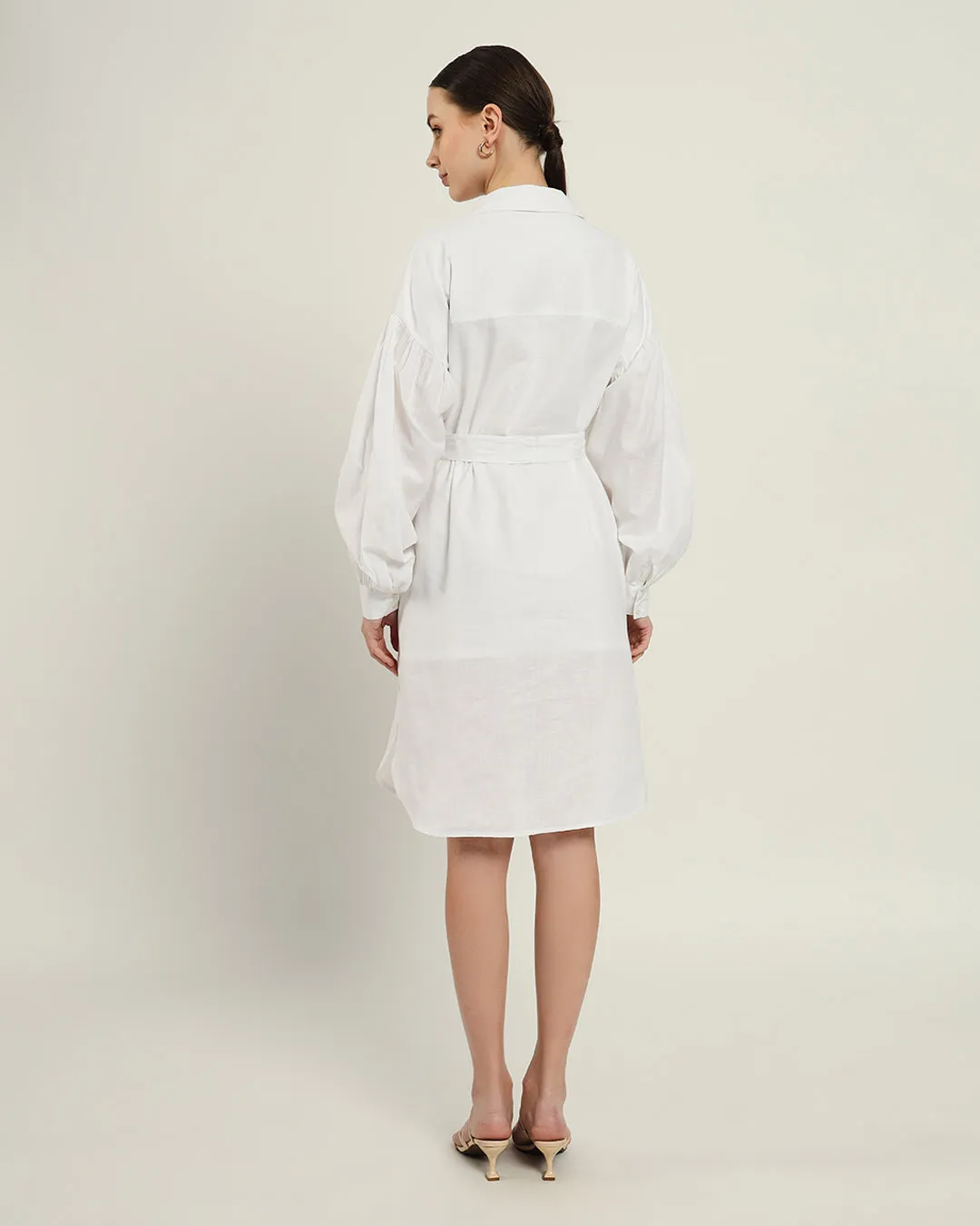 The Derby Daisy White Linen Dress
