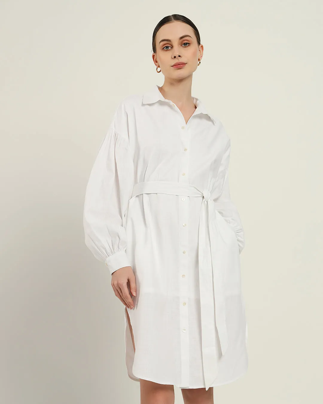 The Derby Daisy White Linen Dress